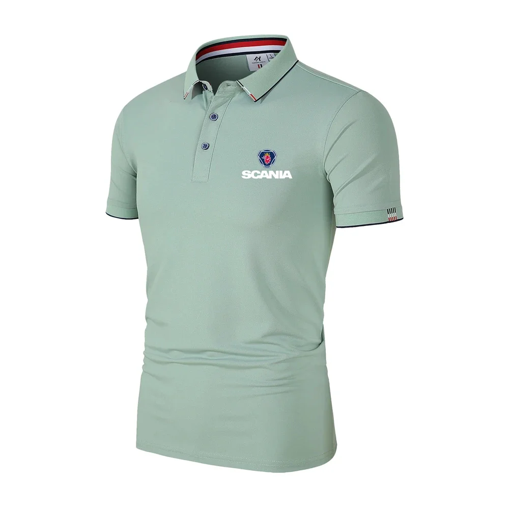 Summer Truck Polo Shirt Men's Hot Selling Golf T-shirt Street Fashion Business Solid Color Slim Fit Tennis T-shirt