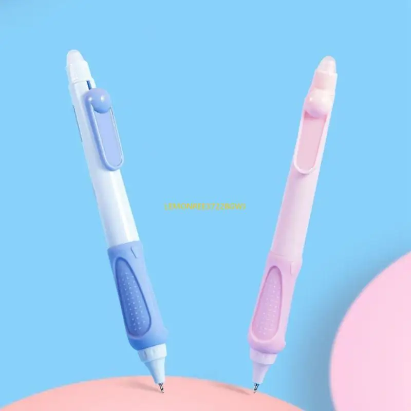 C90C 3PCS 삭제 가능한 개폐식 젤 펜 0.5mm Neeedle 팁 삭제 가능한 젤 펜 블랙/블루 잉크 작문 펜 학생 소년 소녀