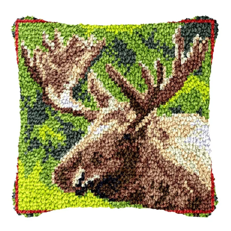 Animals Series Latch Hook Embroidery Cushion Pillows Knot Pillow Package Set For Needlework horse Tiger Wolf Pattern Latch Hook carpet embroidery kit