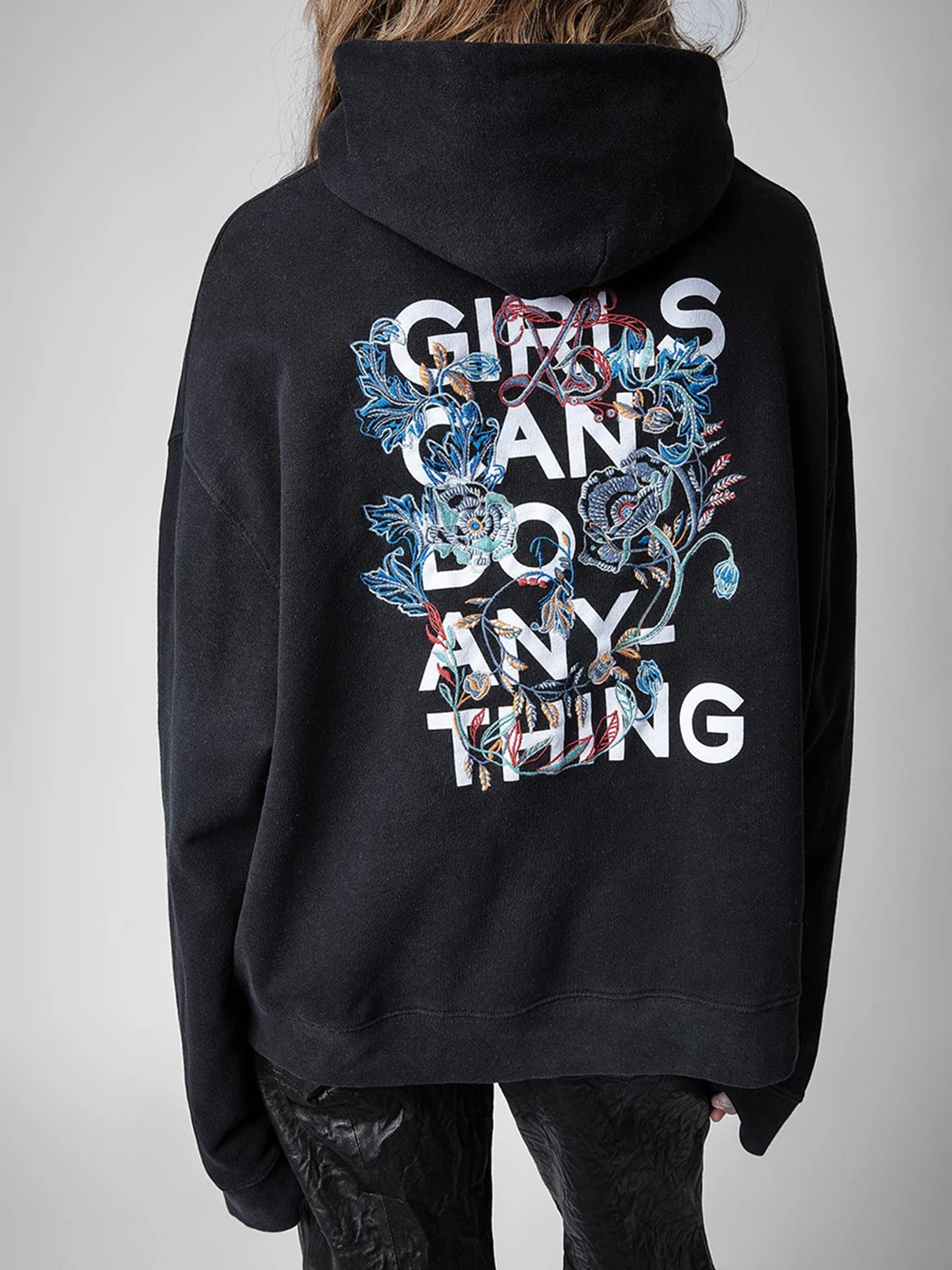 

Floral Embroidered Sweatshirts Women 2023 Spring Autumn Clothing Casual Loose Hooded Sweatshirt Tops Female Fashion Hoodies