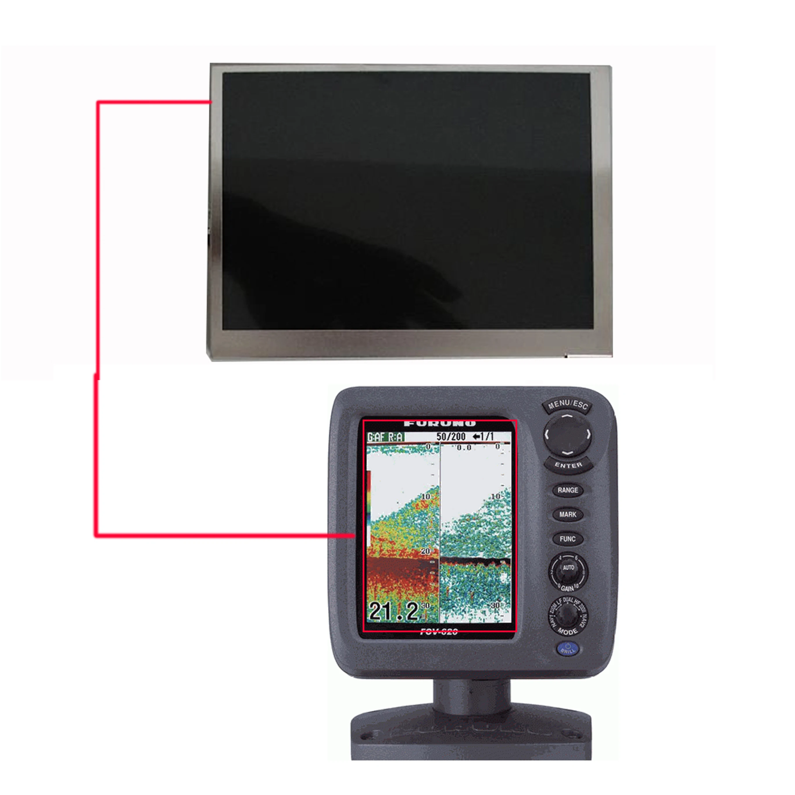 Tela Lcd para Furuno Fish Finder Fcv620 5.6
