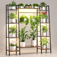Multi-functional Metal Plant Shelf with Grow Lights
