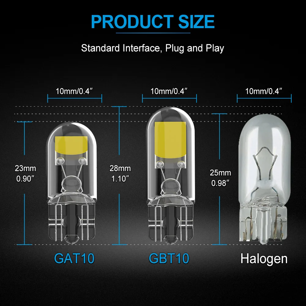 NAO 2/6x T10 W5W LED  ڵ ǥ  12V 5W5 6500K COB  ڵ ׸ ȣ    