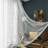 Pastoral Style Embroidered Sheer Curtains American Style Window Tulle  Balcony Bedroom Bay Window White Tulle Curtains 1