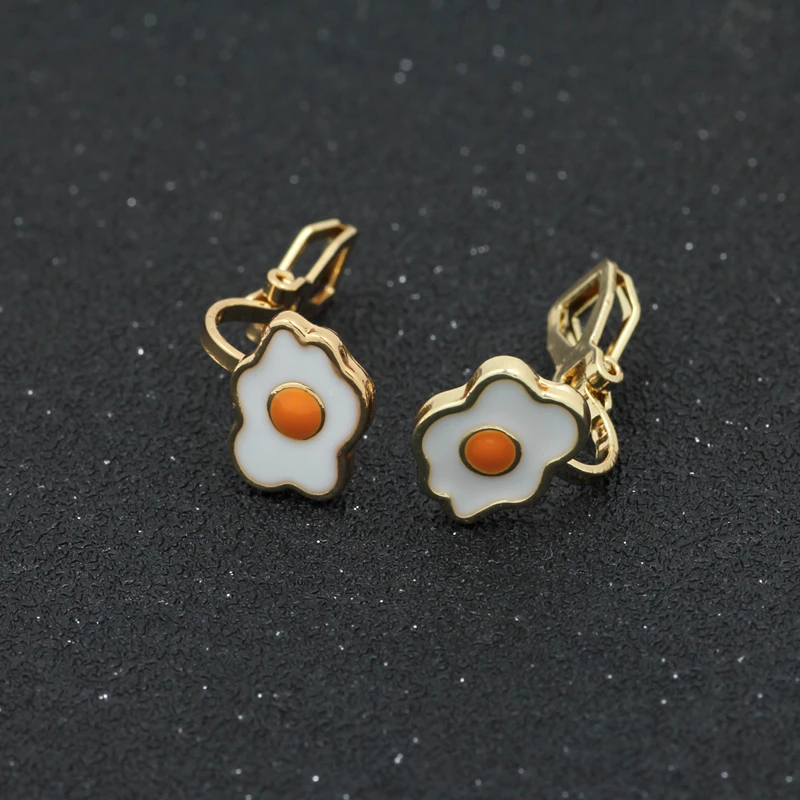 GRACE JUN Cute Animal Friut Enamel CZ Clip on Earrings for Women Fashion Party Prom Stuedent Style No Pierced Earrings ear clip earrings clip earrings ear clip ear accessories