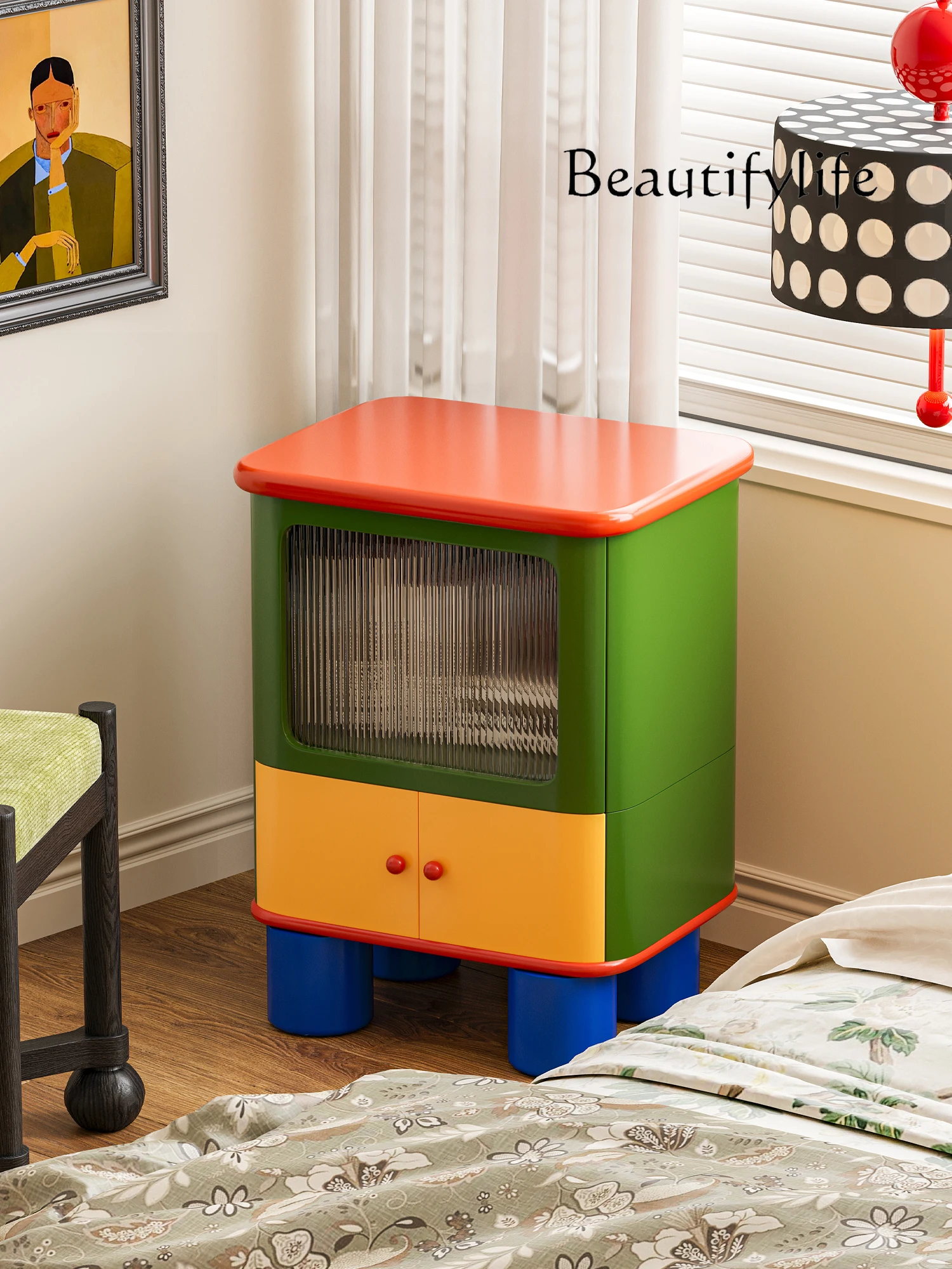 

Color Multifunctional Storage Cabinet Household Mini Internet Celebrity Mailbox Bedside Table Snack Locker