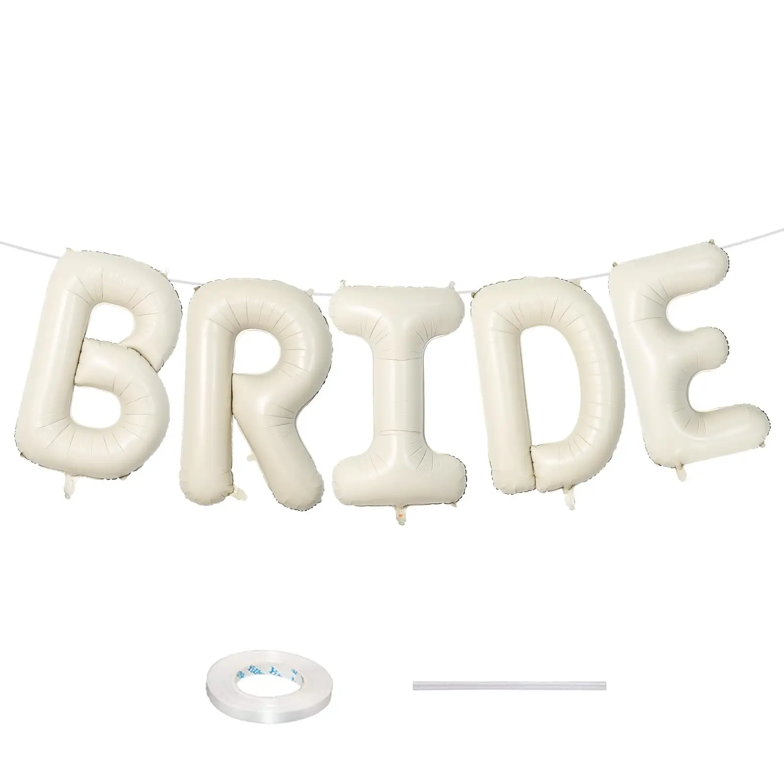 Große cremefarbene BRIDE-Buchstabenballons BRIDE Mylar-Folien-Nude-Ballon für Valentinstag, Jahrestag, Hochzeit, Party-Dekorationen