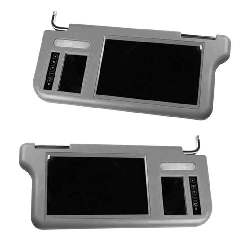 2 Pcs 7 Inch Car Sunvisor Interior Rear View Mirror Screen Lcd Monitor