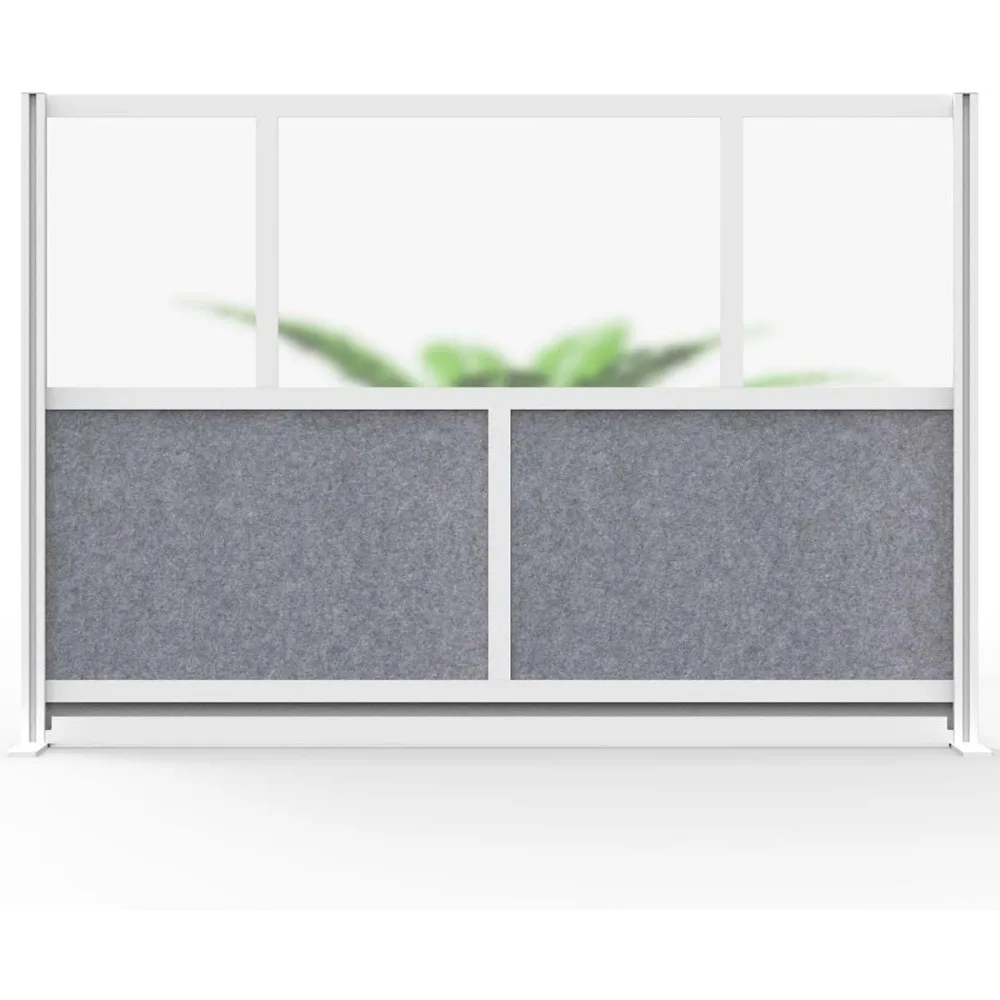 Stand Up Desk Store Expanse Modular Wall | 70''x 48''Wall | Expandable Partition Room Divider with Rearrangeable Frosted Acrylic 2