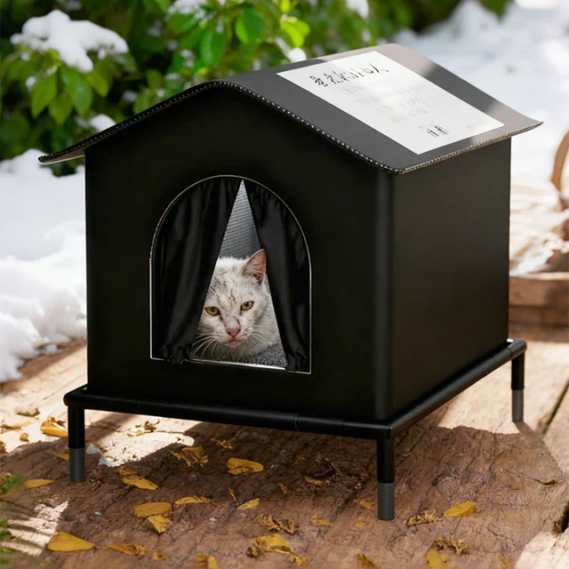 Cat House for Indoor and Outdoor CatsWaterproof Fully Insulated Shelter for Stray and Feral Cats Great for Cat Beds for Outdoor 5