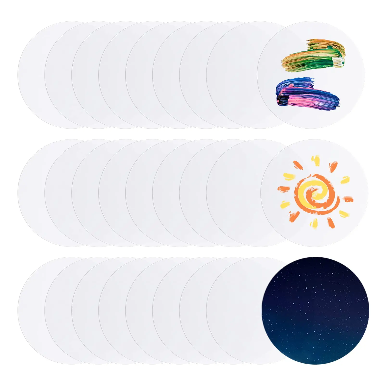 

15/30/50PCS Clear Acrylic Circle Disc for Painting, Round Acrylic Sheet Ornaments Ornament Blanks for DIY, Art Craft 1mm Thick