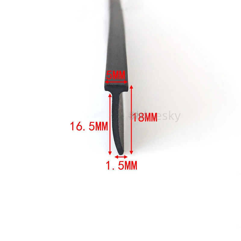 Gap Cover Epdm Rubber T Strip Glass Metal Wood Edge Encloser Shield Cavo Per Auto Pannelli Solari Fotovoltaici Guarnizioni 5X18Mm Nero