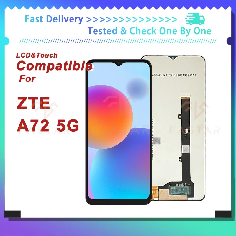 

ЖК-дисплей с сенсорным дигитайзером в сборе для ZTE Blade A72, 6,52 дюйма