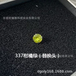 High - Quality Titanium Alloy Ear Studs with Diamond Detailing - A titanium alloy internal spiral 0.9 teeth (single (337 citrus green 5.4mm diamond)