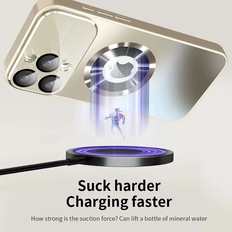 Luxury Titanium Matte Metallic Phone Case with Glass Lens Protection Cover