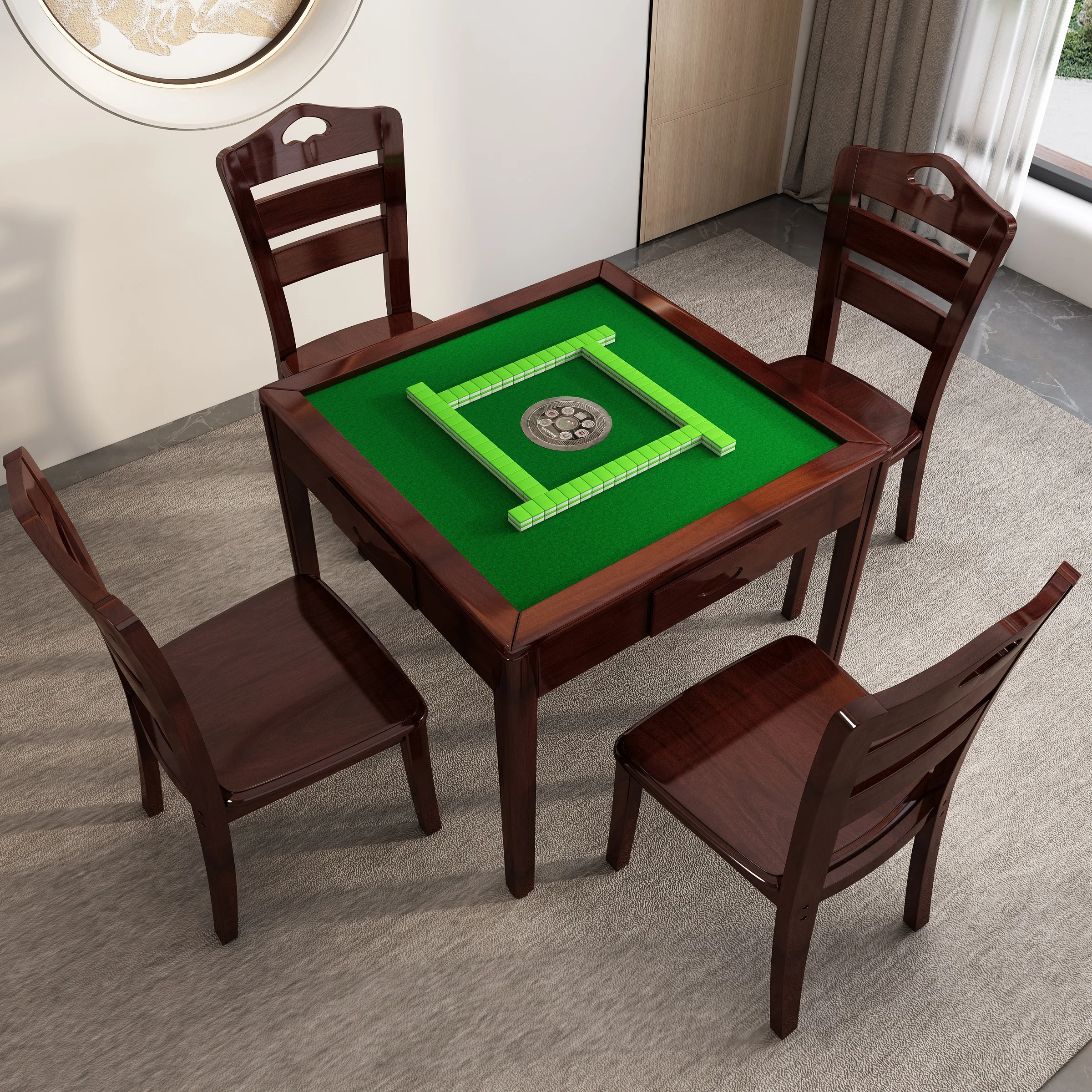 Solid wood mahjong machine automatic mahjong table dual-use electric mahjong machine tea table integrated chess and card table