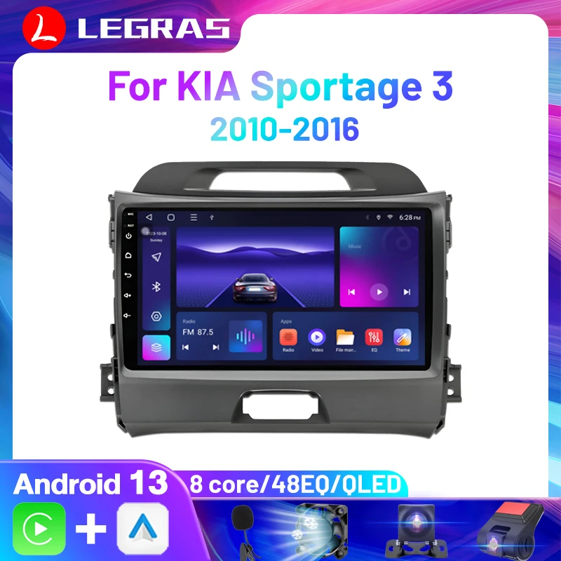 Radio Carplay Car Audio 4G Wifi 4G Autoradio Per Kia Sportage 3 2010-2016 2015 2Din Wireless Android Auto Bluetooth Radio Auto