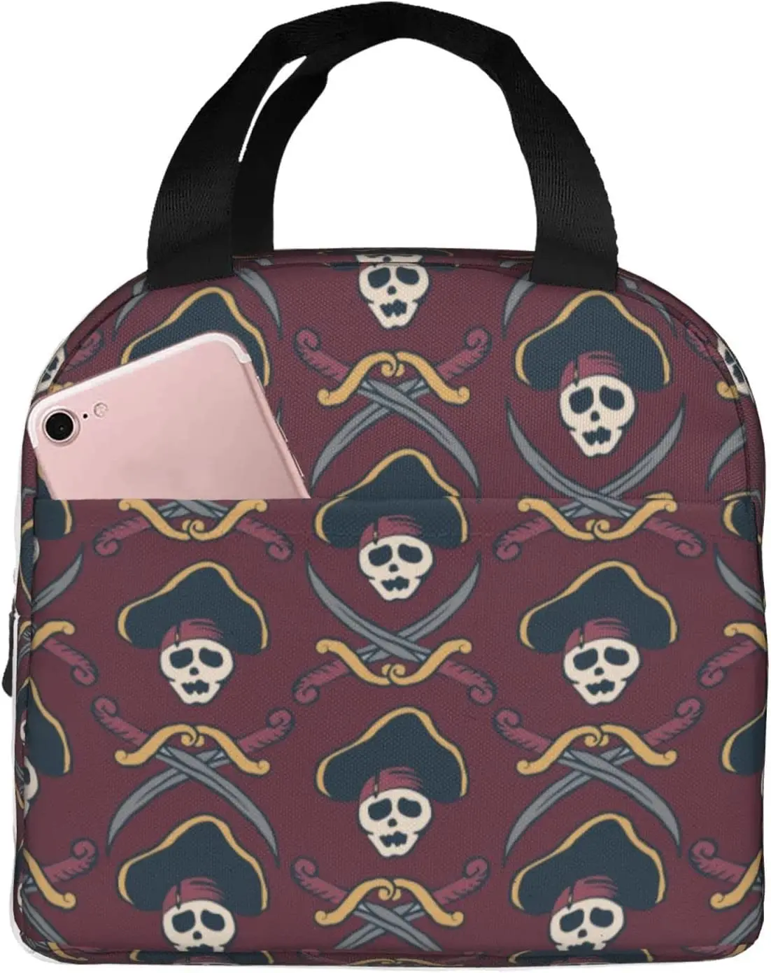 

Lunch Bag Insulated Skulls Pattern Lunch Box Reusable Waterproof Lunch Tote Bag for School Work College Outdoor Travel Picnic