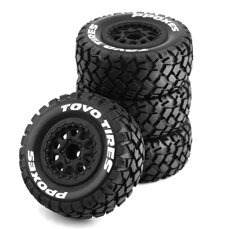 R C Cars Spare Parts RC Car 1/10 110mm Short Course Truck Tire Wheel Tyre 12mm Hex For Traxxas Slash Arrma Senton HuanQi 727 Vkar 10sc HPI HSP