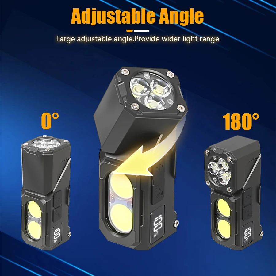 강력한 3LED 슈퍼 밝은 전조등 휴대용 미니 버스트 헤드 토치 꼬리 자석 헤드 라이트와 충전식 비상 스포트라이트