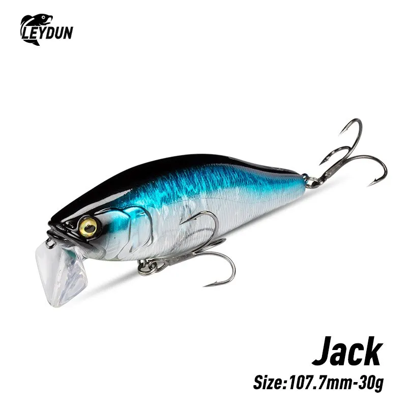 Leurre I-JACK Minnow 107.7mm 30g flottant avec système sonore - pour brochet et perche