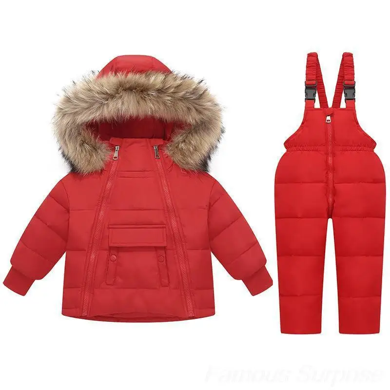 Children's Winter Overalls Girls Duck Kids Clothing Baby Girl Ski