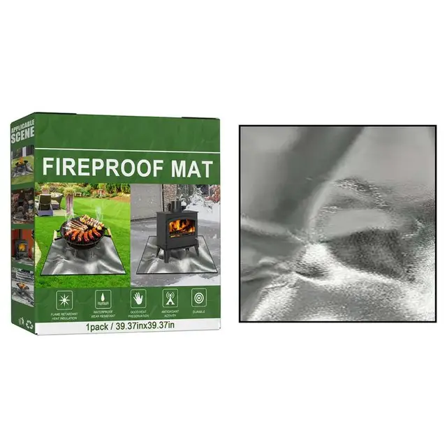 Tűz Pit Szőnyeg Fedélzet Védelmező Tűzszőnyeg Tűzálló Grill Párnák Védő Terasz Fű Újrafelhasználható Bbq Szőnyegek Alatt Grillezés Céljából - Image 2
