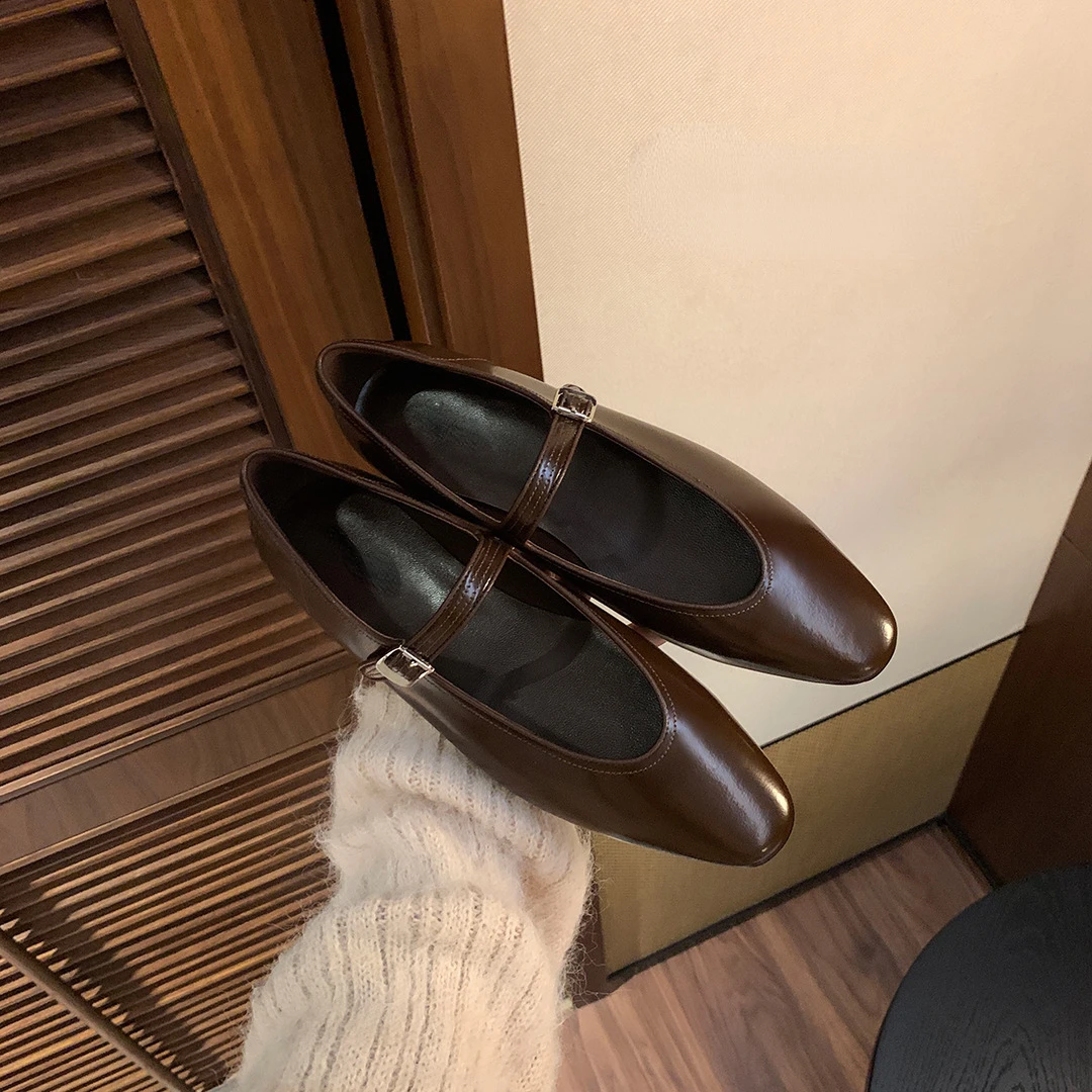 

Балетки Мэри Джейн женские туфли с закрытым носком удобные мягкие женские туфли на плоской подошве с круглым носком