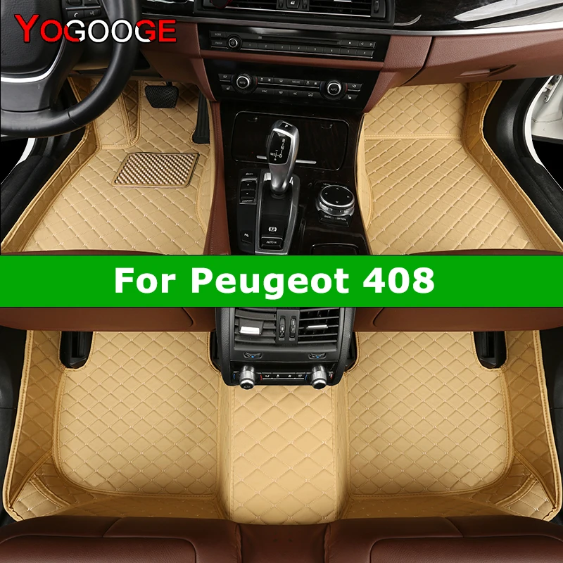 

YOGOOGE Custom Car Floor Mats For Peugeot 408 Auto Carpets Foot Coche Accessorie