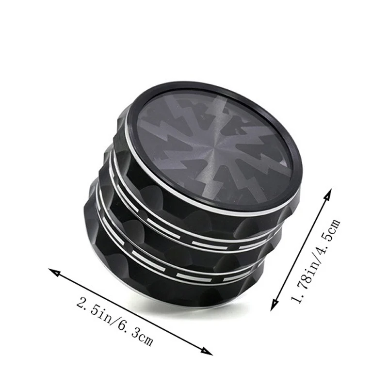 2.5Inch65MM 4-Layer Zinc Alloy Tobacco Grinder Manual Herbal Herb Mill Spice Crusher Smoke Grinder Hand Crank Muller Accessories
