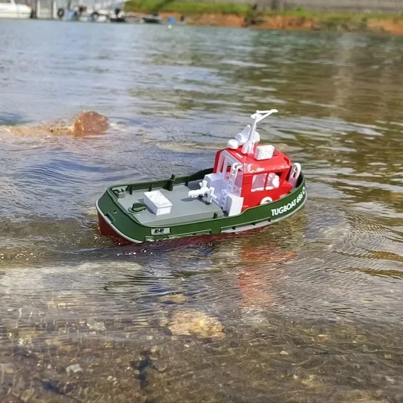 1:72 Red Fire Boat Remote Control Boat Toy Simulation 2.4g Splicing Model Decoration Water Tug Rc Boat Children's Birthday Gift 5
