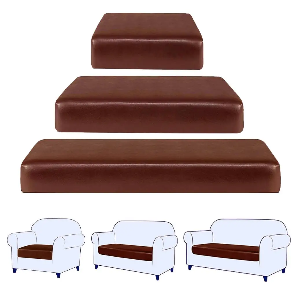 Soft Sofa Seat Cushion Cover High Stretch Universal With Elastic Bottom Furniture Sofa Cushion Protector PU Leather Home Decors Soft Sofa Seat Cushion Cover High Stretch Universal With Elastic Bottom Furniture Sofa Cushion Protector PU Leather Home Decors