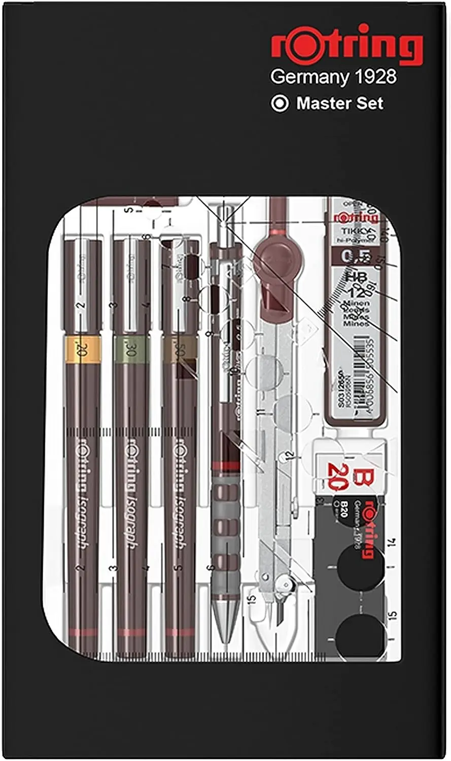 Rotring Technical Pen Junior/College/Master Set Waterproof