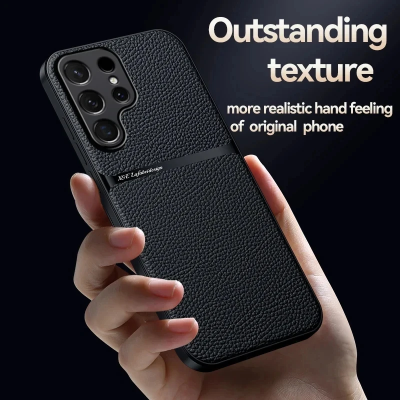 Premium Magnetic Leather Phone Case - Shockproof Cover