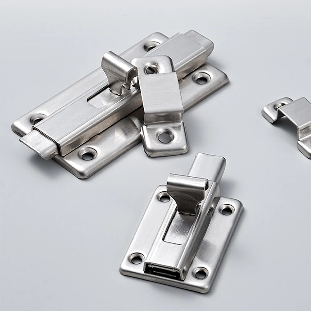 Stainless Steel Double-Ended Door Bolts Sliding Lock Barrel Bolt Latch Safety Hardware Stainless Steel Two-Way Latch door latch