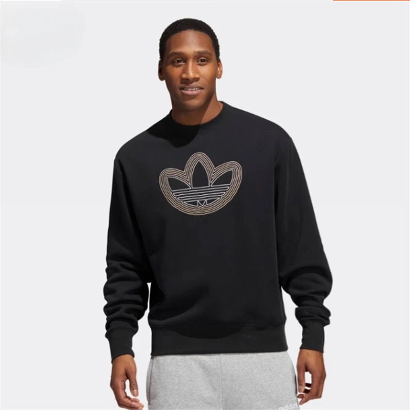 Adidas Hoodies Men and Women Designed Patterns Print on The Front, Winter Style with Added Velvet and Thickening Hoodies