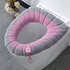 Winter Warm Toilet Seat Cover Mat Bathroom Toilet Pad Cushion with Handle Thicker Soft Washable Closestool Warmer Accessories 1