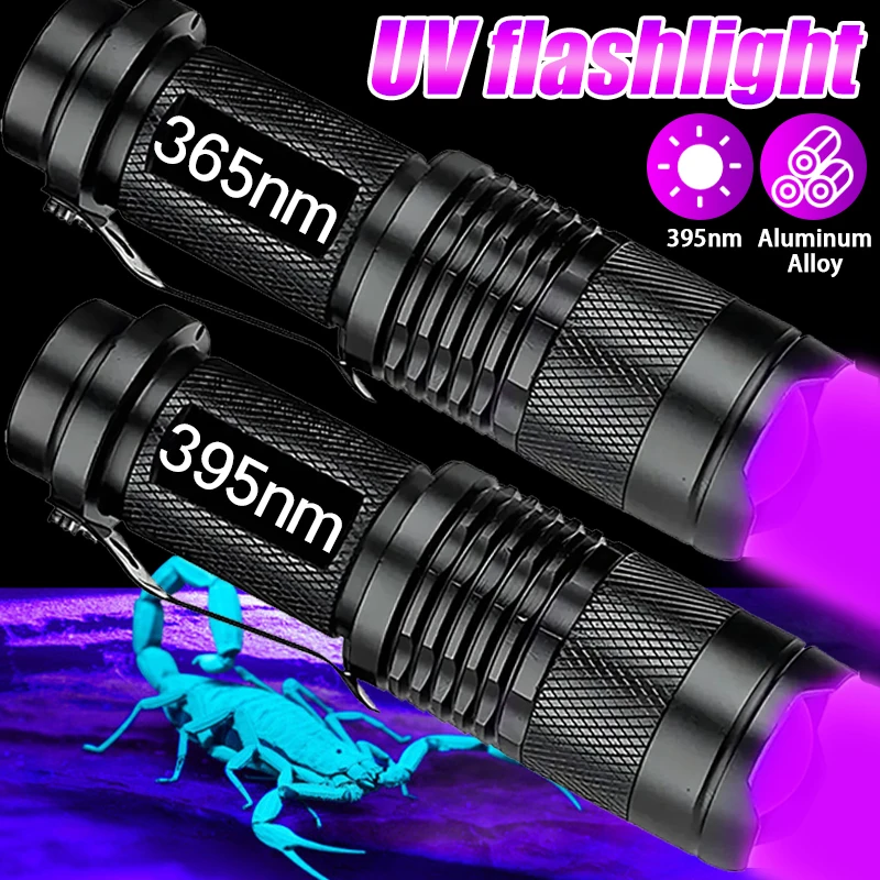 Compact Waterproof UV Flashlight for Pet Stain Detection and Scorpion Hunting