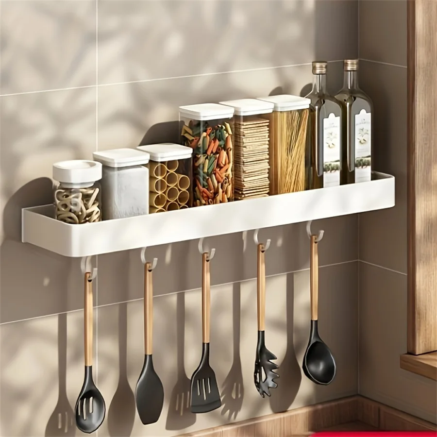 

Многофункциональная кухонная полка для специй, приправ, порошка перца, настенный шкаф для хранения кухонных инструментов, подходит для хранения