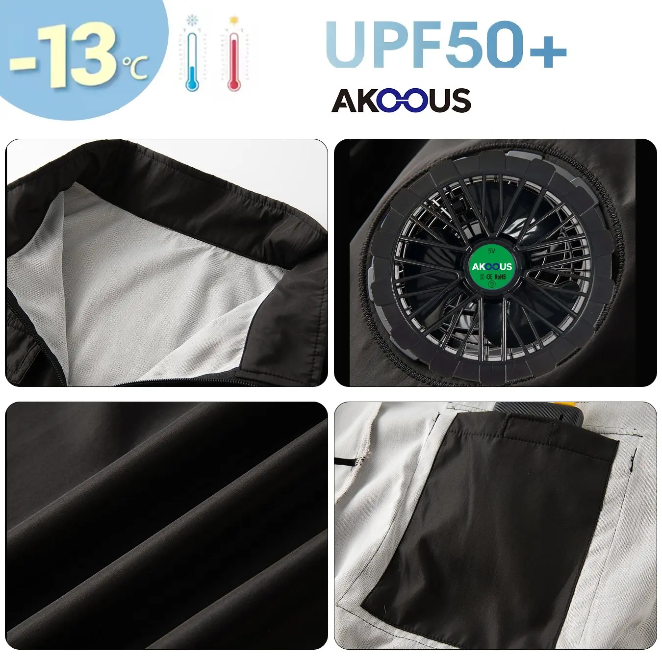 5V/12V USB 냉각 팬 조끼 3단 속도 조절 에어컨 의류 통기성 민소매 작업복 여름 야외용 웨어러블 쿨링