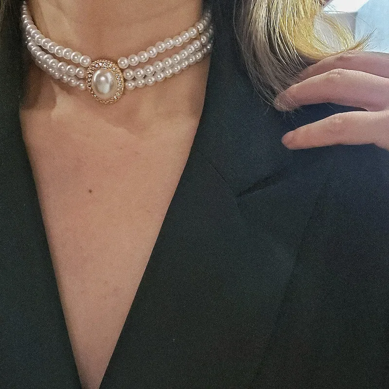 Bridal Pearl Necklace & Earrings Set - Cultured Baroque Pearls With Cubic Zirconia Jewelry
