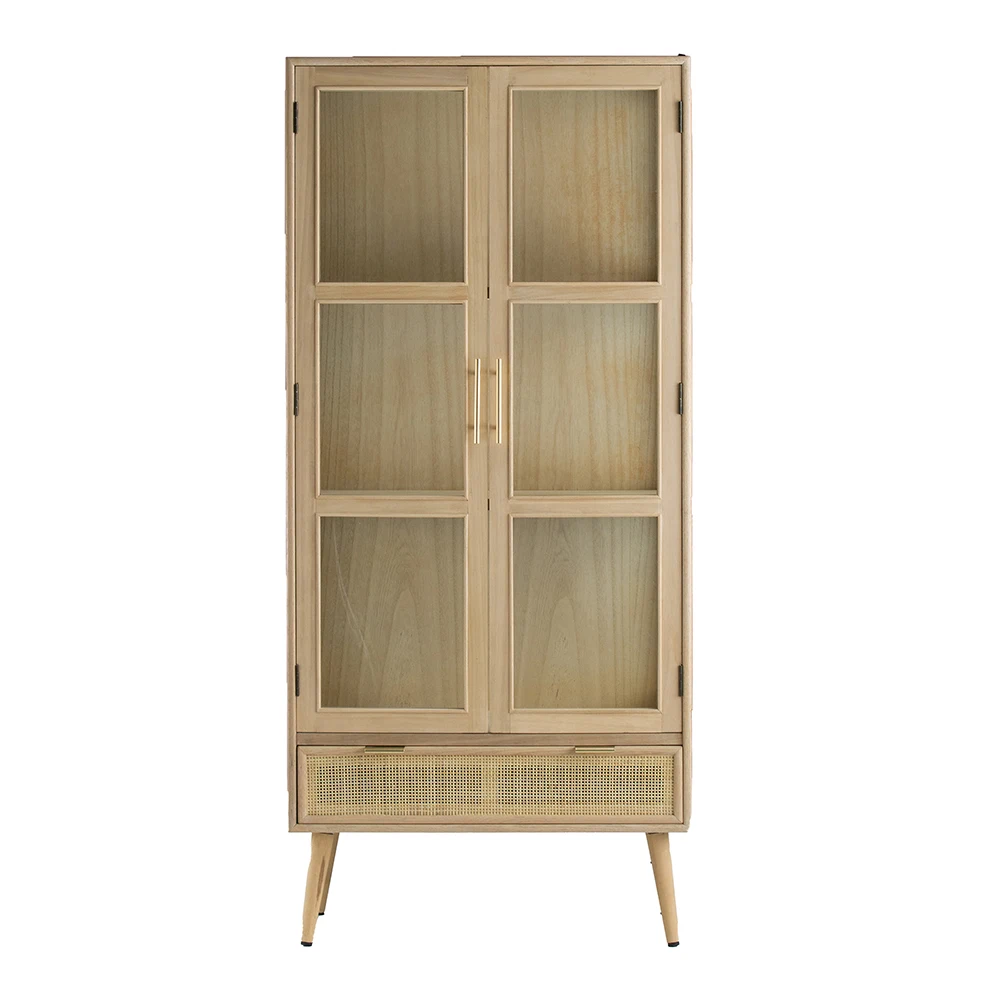 

Tall Cabinet with Two glass doors 28.3x15.4x62.6"