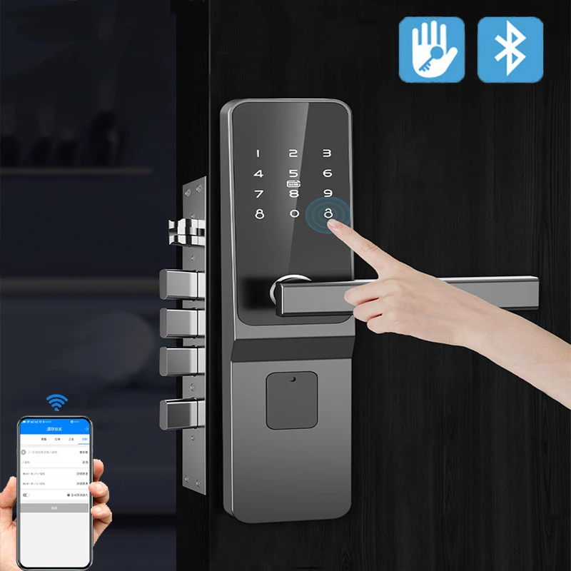 

Smart Door Lock Anti Theft Door Electronic Lock with Key Rental House with IC Card Remote APP Apartment Password Smart Lock