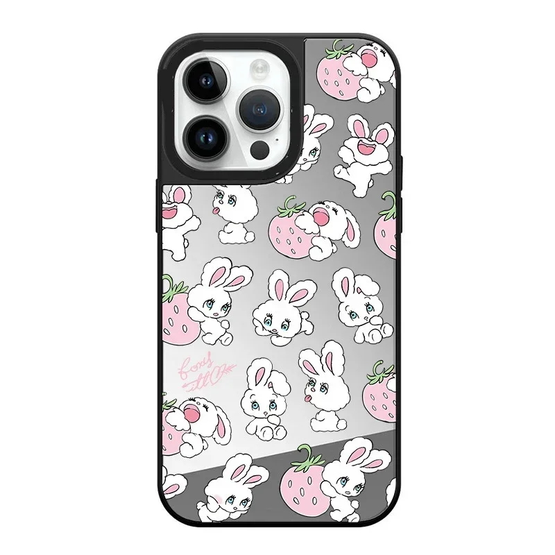 

Mirror Surface Rabbit Phone Case Cover for iPhone 14 13 12 11 15 Pro Max Case for iPhone 15 ProMax