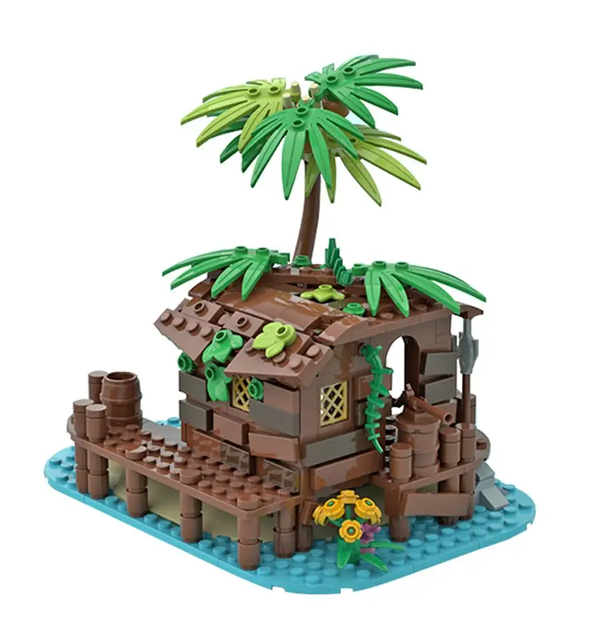 Moc Pirati Capannone Barracuda Bay Per 21322 49016 Beach Hut Building Blocks Assemblare Parti Di Mattoni Kid Stem Toy Regalo Da Collezione Fai Da Te