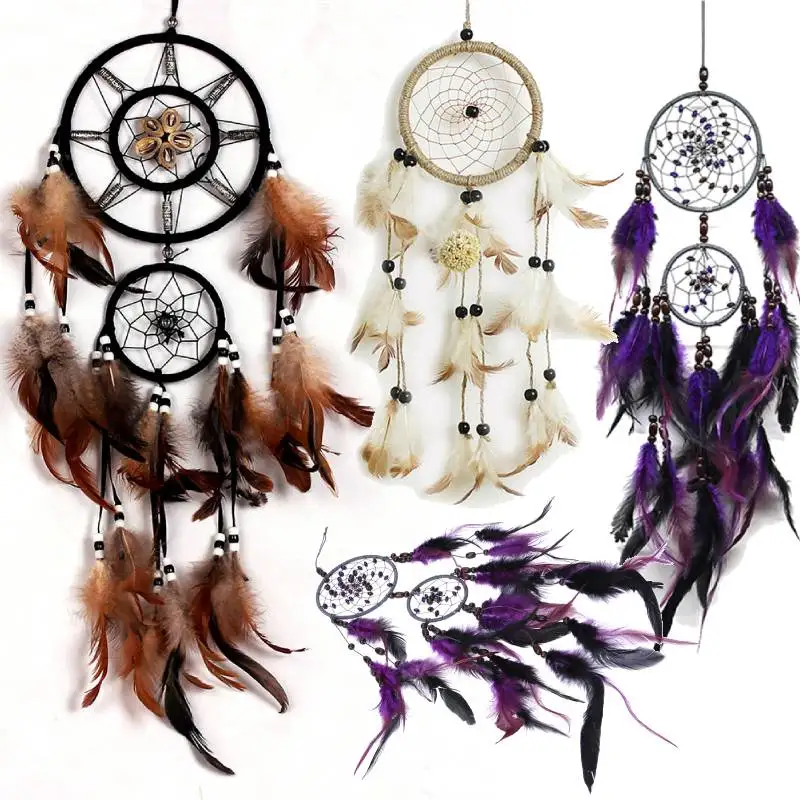 깃털 윈드 차임 펜던트 수제 드림캐처 로맨틱 아트 공예 창의적인 수제 아름다운..