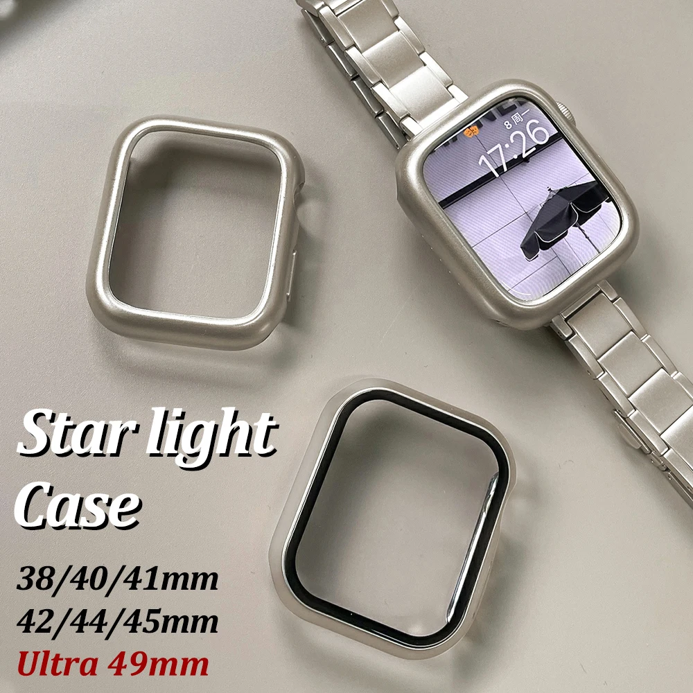 Custodia Impermeabile Starlight Con Vetro Per Apple Watch Series 8 7 41 45Mm Per Iwatch Ultra 49 6/Se/5/4/3 38 42Mm 40 44Mm Protector