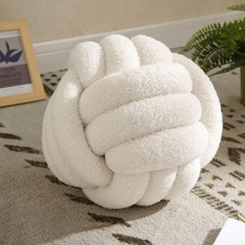 Useful Knotted Ball Pillow Indeformable Ecofriendly Knotted Ball Plush