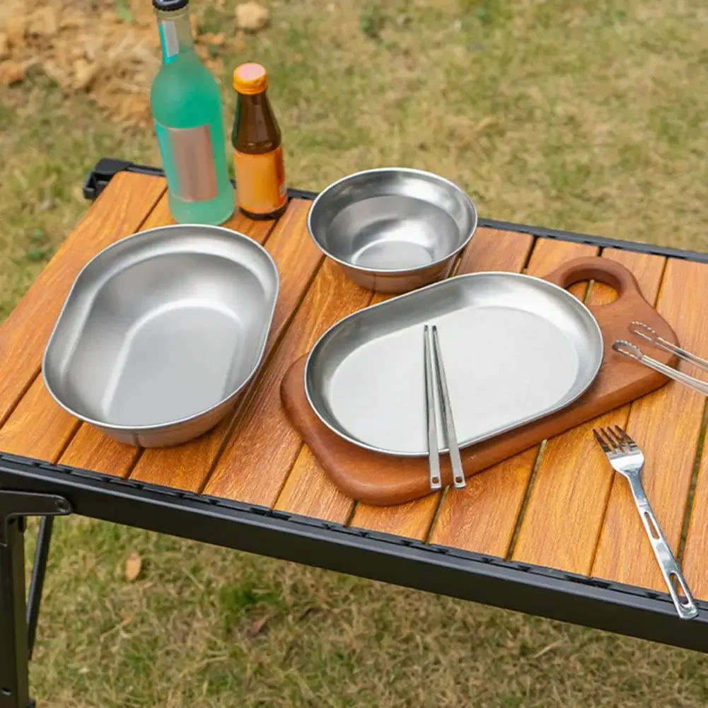 NOBANA Outdoor Portable Plates Camping Dinnerware Set with Polished Utensils Easy-to-clean Plates Camping Cooking Accessories 2