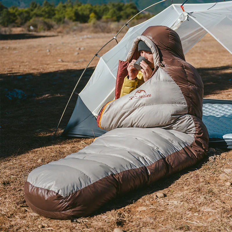 Sleeping Bag Survival Sleeping Bag Naturehike Upgraded Snowbird Duck Down 650FP Mummy Ultralight 4 Season Warm Outdoor Traveling Hiking